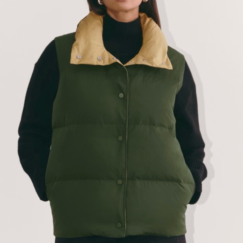 Everlane The Puffer Vest Size Small Re:Down Filled Forest Green